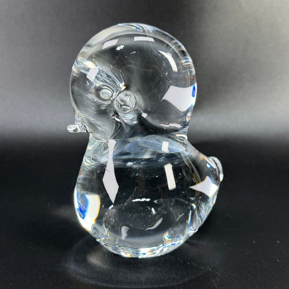 Vintage Swedish Art Glass Bird Figurine Paperweight FM Konstglas Ronneby 3.5"